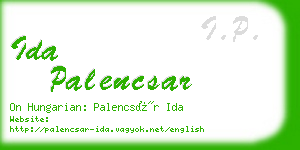 ida palencsar business card